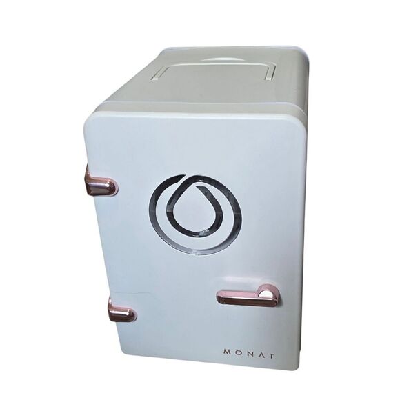 Monat White Mini Fridge with Rose Gold Accents - Picture 6 of 7